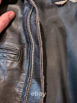 Brooks leather jacket Vintage Black Size 38 Small Medium Motorcycle Cafe Racer