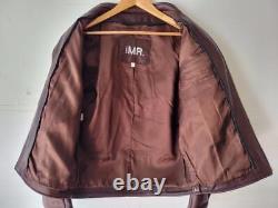 Brown Leather Motorcycle Jacket Team MR. Cafe Racer Made in the USA 40