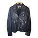 Buck Mason Motorcycle Jacket Black Leather Mens Size Large Moto Zip Pockets