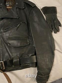 Buco Horsehide Leather Jacket Size 44, Cafe Racer Motorcycle 40s-50s Authentic