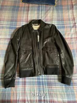 Burberry Brit / Aviator Size M Slimfit Leather Bomber Jacket