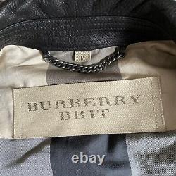 Burberry Brit / Aviator Size M Slimfit Leather Bomber Jacket