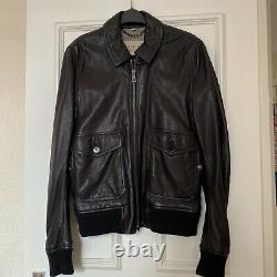 Burberry Brit / Aviator Size M Slimfit Leather Bomber Jacket