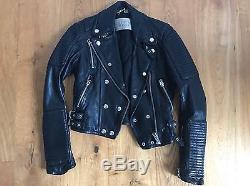 Burberry Brit Leather Washed Biker Jacket IT 36, UK 4, USA 2