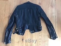 Burberry Brit Leather Washed Biker Jacket IT 36, UK 4, USA 2