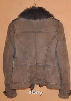 Burberry Brit Long Toscana Shearling Fur Lined Jacket Coat Xs S