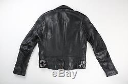 Burberry Brit Mens Black Leather Motorcycle Biker Jacket M Medium $1495