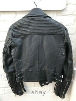 Burberry Brit Quilted Black Moto Biker Leather Jacket Size IT 36 US 2 XS XXS