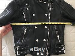 Burberry Britt Loseley Leather Jacket Biker /Motorcycle Us6 Uk8 It40 Fr38