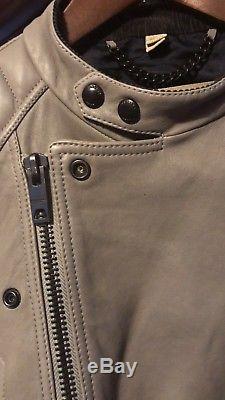 Burberry Jacket, Authentic Gray Leather, Medium