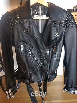 Burberry London Black Leather Moto Jacket