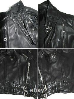 Burberry Prorsum Runway Black Quilted Leather Motorcycle Biker Jacket IT 42 US8