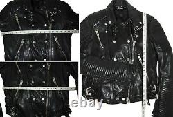 Burberry Prorsum Runway Black Quilted Leather Motorcycle Biker Jacket IT 42 US8