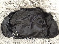 Burberry prorsum gray shearling cropped biker jacket IT40(M)