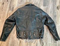 CAL LEATHER 1960s LAPD VINTAGE LEATHER MOTORCYCLE JACKET