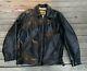 CHEVIGNON Black Leather Motorcycle Jacket L