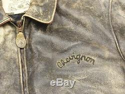 CHEVIGNON Vintage Casual Leather Motorcycle Biker Used Look Size L Tip Top