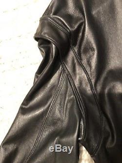 CHROME HEARTS Mens Black Leather Jacket XL