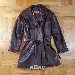 COACH Mens Brown Leather Jacket Size M Vintage Motorcycle Jacket Car Coat