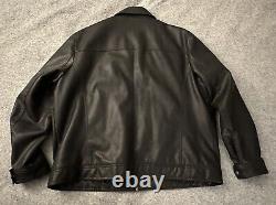 COLE HAAN LAMBSKIN LEATHER ZIP UP JACKET MENS XXL withPOCKETS Black