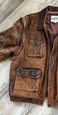 COOL VINTAGE LEATHER MOTORCYCLE BIKER 60's JACKET COAT AWESOME PATINA