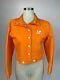 COURREGES Vintage 1960s Orange Iconic Moto Crop Vinyl Jacket 42 US 6 Excellent