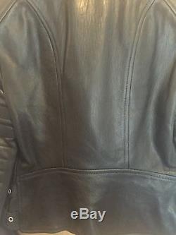 Céline Leather Biker Moto Jacket Black Size 36 AMAZING Authentic