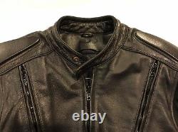 Cafe Racer Motorcycle Leather Jacket Xelement Vents Biker Size M Armor