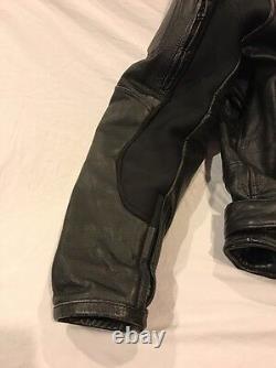 Cafe Racer Motorcycle Leather Jacket Xelement Vents Biker Size M Armor