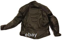 Cafe Racer Motorcycle Leather Jacket Xelement Vents Biker Size M Armor
