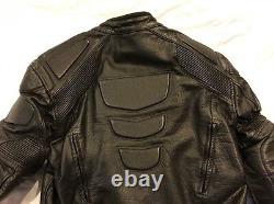Cafe Racer Motorcycle Leather Jacket Xelement Vents Biker Size M Armor