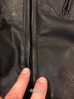 Cafe Racer Motorcycle Leather Jacket Xelement Vents Biker Size M Armor
