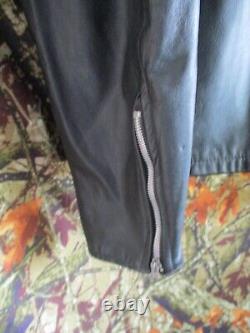 Cafe racer vintage black heavy leather motorcycle jacket XL