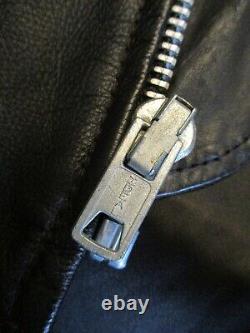Cafe racer vintage black heavy leather motorcycle jacket XL