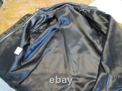 Cafe racer vintage black heavy leather motorcycle jacket XL