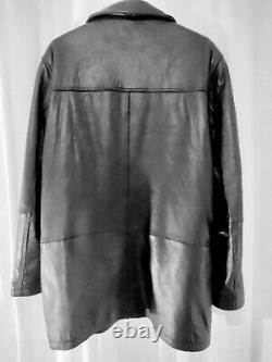 Calvin Klein Men's Soft GENUINE Leather Motorcycle Quilted Jacket Black Medium