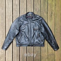 Champlain Leather Racer Motorcycle Jacket Black Size 48 Made In USA $625