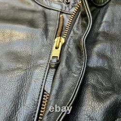 Champlain Leather Racer Motorcycle Jacket Black Size 48 Made In USA $625