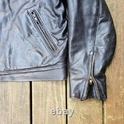 Champlain Leather Racer Motorcycle Jacket Black Size 48 Made In USA $625