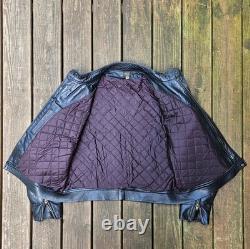 Champlain Leather Racer Motorcycle Jacket Black Size 48 Made In USA $625