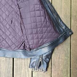 Champlain Leather Racer Motorcycle Jacket Black Size 48 Made In USA $625