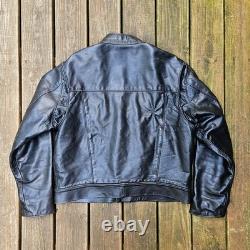 Champlain Leather Racer Motorcycle Jacket Black Size 48 Made In USA $625