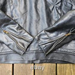 Champlain Leather Racer Motorcycle Jacket Black Size 48 Made In USA $625