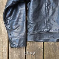 Champlain Leather Racer Motorcycle Jacket Black Size 48 Made In USA $625