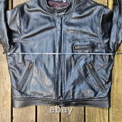 Champlain Leather Racer Motorcycle Jacket Black Size 48 Made In USA $625