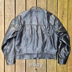 Champlain Leather Racer Motorcycle Jacket Black Size 48 Made In USA $625
