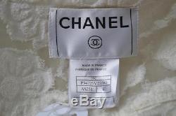 Chanel 09C Off White Sheer Floral Appliqué Moto Jacket Size 42