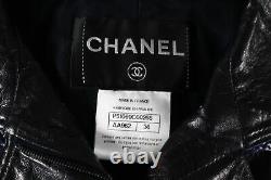 Chanel $12k Black Lambskin Braided-trim Cropped Moto Jacket (i'm Dead!) Fr36
