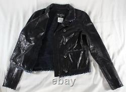 Chanel $12k Black Lambskin Braided-trim Cropped Moto Jacket (i'm Dead!) Fr36