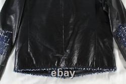 Chanel $12k Black Lambskin Braided-trim Cropped Moto Jacket (i'm Dead!) Fr36